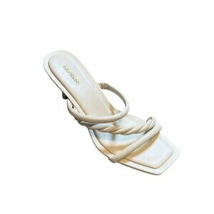 Express Women's Size 9 White Stiletto Twist Design Heels- Wedding - Formal